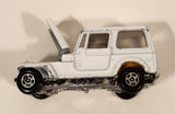 Vintage Jeep CJ-7 White Die Cast Toy Car Vehicle with Opening Hood Made in Hong Kong