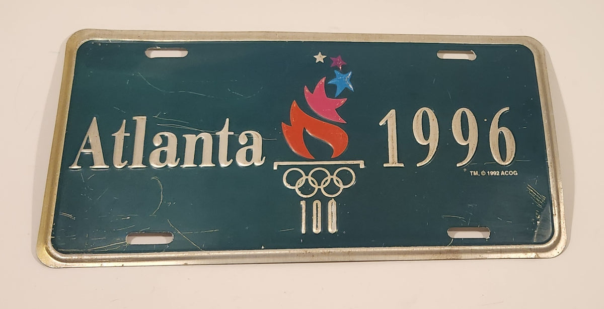 1996 Atlanta Summer Olympic Games Embossed Metal Vehicle License