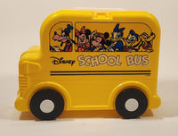 Disney School Bus Shaped Yellow Plastic Lunch Box