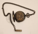 Train Locomotive Railroad Themed Bronze Pocket Watch with Japanese Movement