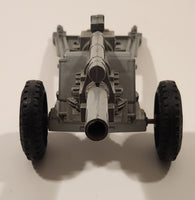 Vintage 1950s LUMAR Cannon Artillery Grey Plastic Military Army Toy with Mechanical Launcher Repaired