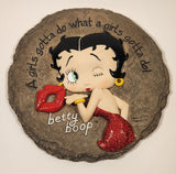 Spoontiques KFS FS Hearts FS Betty Boop A Girls Gotta Do What A Girls Gotta Do! Stone Look Resin Wall Plaque