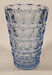 Vintage 1963 Bohemian Hermanova Hut Thousand Eyes Blue 7 1/2" Heavy Glass Flower Vase by Frantisek Peceny