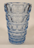 Vintage 1963 Bohemian Hermanova Hut Thousand Eyes Blue 7 1/2" Heavy Glass Flower Vase by Frantisek Peceny