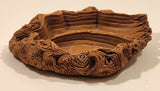 Vintage Coco Joe's Heavy Hapa Wood Tree Stump Design 2 Compartment Candy Serving Dish