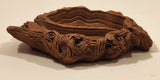 Vintage Coco Joe's Heavy Hapa Wood Tree Stump Design 2 Compartment Candy Serving Dish