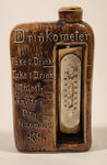 Vintage Schafer Vater Drinkometer Your Health Novelty Ceramic Bottle with Cork Plug Thermometer Made in U.S.A.