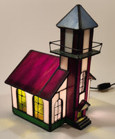 Church Chapel Building Shaped Stained Glass Lamp