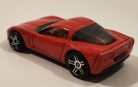 2004 Hot Wheels First Editions Corvette C6 Enamel Bright Red Die Cast Toy Car Vehicle