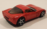 2004 Hot Wheels First Editions Corvette C6 Enamel Bright Red Die Cast Toy Car Low Rider Truck Vehicle