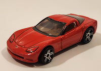 2004 Hot Wheels First Editions Corvette C6 Enamel Bright Red Die Cast Toy Car Vehicle