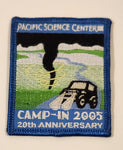 Pacific Science Center Camp in 2005 20th Anniversary 2 1/2" x 3" Fabric Patch Badge