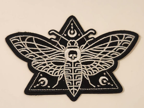 LoungeFly Death Head Moth 3" x 4 1/2" Fabric Patch Badge