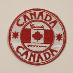 Canada Flag Round Shaped 2 1/8" Fabric Patch Badge