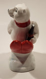 1995 Enesco Coca Cola Always Ski Jumping Polar Bear 4" Tall Ceramic Figurine