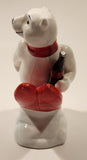 1995 Enesco Coca Cola Always Ski Jumping Polar Bear 4" Tall Ceramic Figurine