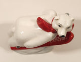 1995 Enesco Coca Cola Always Ski Jumping Polar Bear 4" Tall Ceramic Figurine