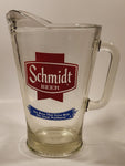 Vintage Schmidt Beer The Brew That Grew With The Great Northwest 9" Tall Heavy Glass Beer Pitcher Jug