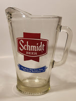 Vintage Schmidt Beer The Brew That Grew With The Great Northwest 9" Tall Heavy Glass Beer Pitcher Jug