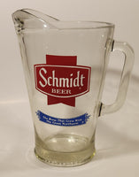 Vintage Schmidt Beer The Brew That Grew With The Great Northwest 9" Tall Heavy Glass Beer Pitcher Jug