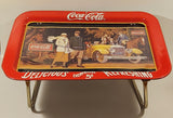 1987 Coca Cola "Touring Car" Folding Metal Lunch TV Tray