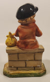 Vintage Devon Ware Boy Sitting with Hobo Stick 10" Tall Chalkware Sculpture