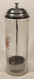 1992 Coca-Cola Delicious and Refreshing 11" Tall Glass and Metal Straw Holder