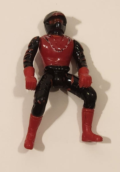 Red and Black Motocross Dirt Bike Rider with Helmet 2 1/4