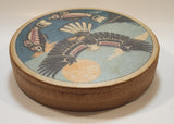 Clarence A. Wells Port Simpson, B.C. Aboriginal Art Eagle and Salmon Deer Hide Rimmed Drum Print