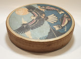 Clarence A. Wells Port Simpson, B.C. Aboriginal Art Eagle and Salmon Deer Hide Rimmed Drum Print