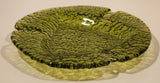 Vintage Green Crinkle Glass Spade Impression Ash Tray