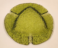 Vintage Green Crinkle Glass Spade Impression Ash Tray