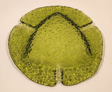 Vintage Green Crinkle Glass Spade Impression Ash Tray