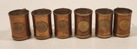 Antique Brass and Copper Aztec Mayan Calendar Small Mug Set of 6