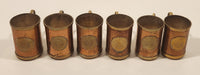 Antique Brass and Copper Aztec Mayan Calendar Small Mug Set of 6