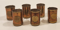 Antique Brass and Copper Aztec Mayan Calendar Small Mug Set of 6