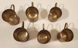 Antique Brass and Copper Aztec Mayan Calendar Small Mug Set of 6