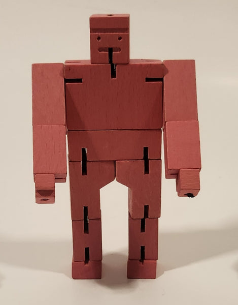 2019 Cubebot Pink Wood Toy Figure