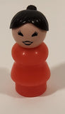 Vintage Fisher Price Little People Black Hair Mom Red Toy Figure