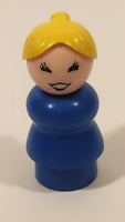 Vintage Fisher Price Little People Blonde Hair Mom Blue Toy Figure