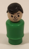 Vintage Fisher Price Little People Black Hair Dad Green Toy Figure