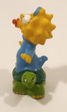 1990 TCFFC 139 The Simpsons Maggie Simpson on Turtle 2 3/4" Tall Rubber Toy Figure