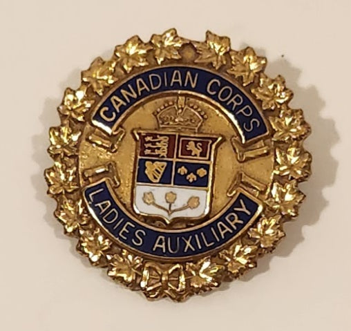 Vintage Canadian Corps Ladies Auxiliary Enamel Metal Lapel Pin