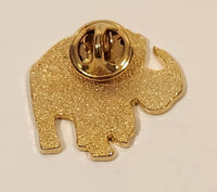 Black Elephant With Two Hearts Enamel Lapel Pin