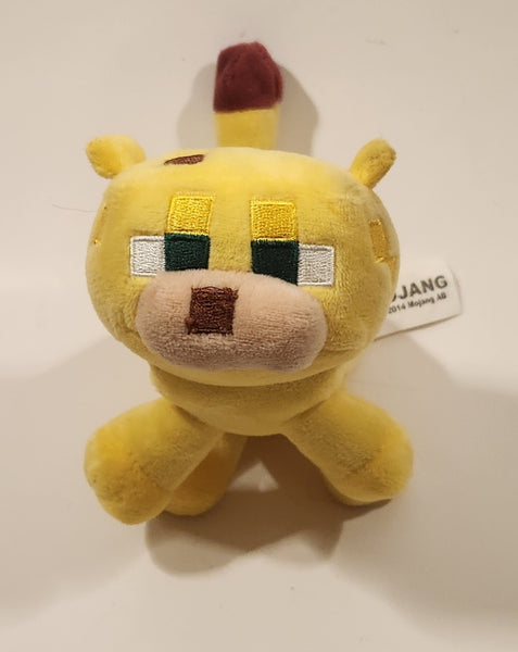 2014 Jazwares Mojang Minecraft Ocelot Cat Yellow 6" Toy Plush Character