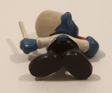 Vintage 1981 Peyo Schleich Smurfs Policeman Smurf 2" PVC Toy Figure Made in W. Germany