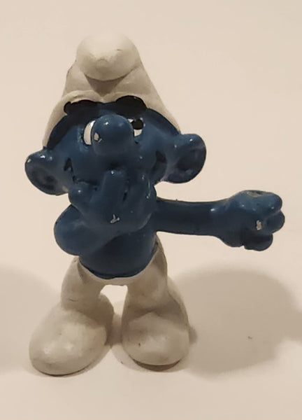 Vintage 1979 Peyo Schleich Smurfs Sign Smurf 2" PVC Toy Figure Made in W. Germany