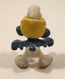 Vintage 1978 Peyo Schleich Smurfs Wrestler Smurf 2" PVC Toy Figure Made in W. Germany