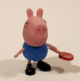 Peppa Pig George Pig Holding Red Lollipop 2" Tall Plastic Toy Figure