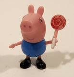 Peppa Pig George Pig Holding Red Lollipop 2" Tall Plastic Toy Figure